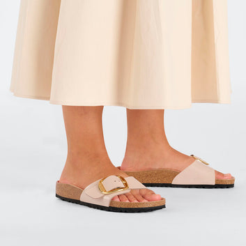 Madrid Big Buckle: High Shine Beige