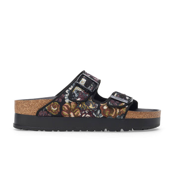 Arizona Platform Brocade Black Microfiber