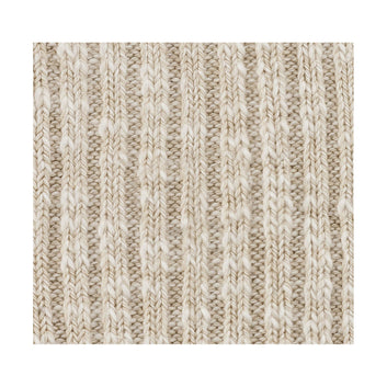 Baumwollsocke mit Flammgarn Beige Weiß