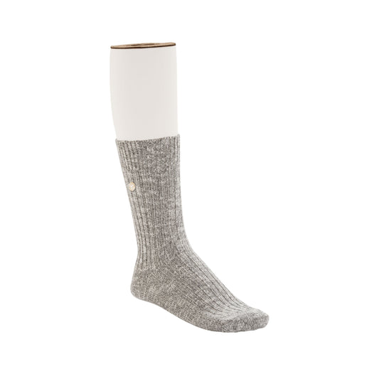 Baumwollsocke mit Flammgarnmuster, Grau/Weiß