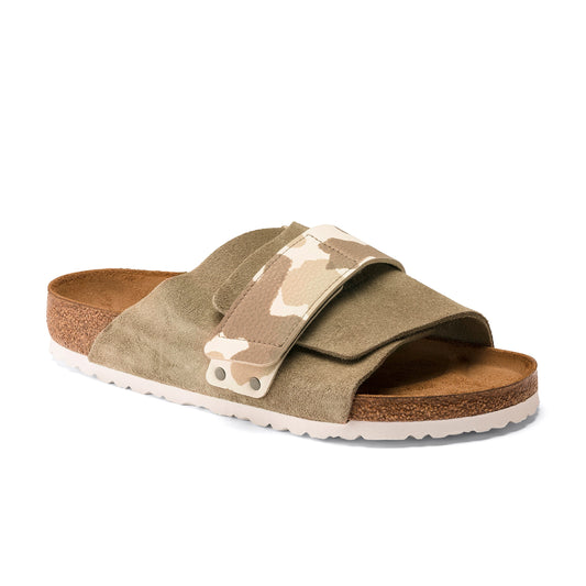 Kyoto Gray Taupe/Camo Almond Suede Leather